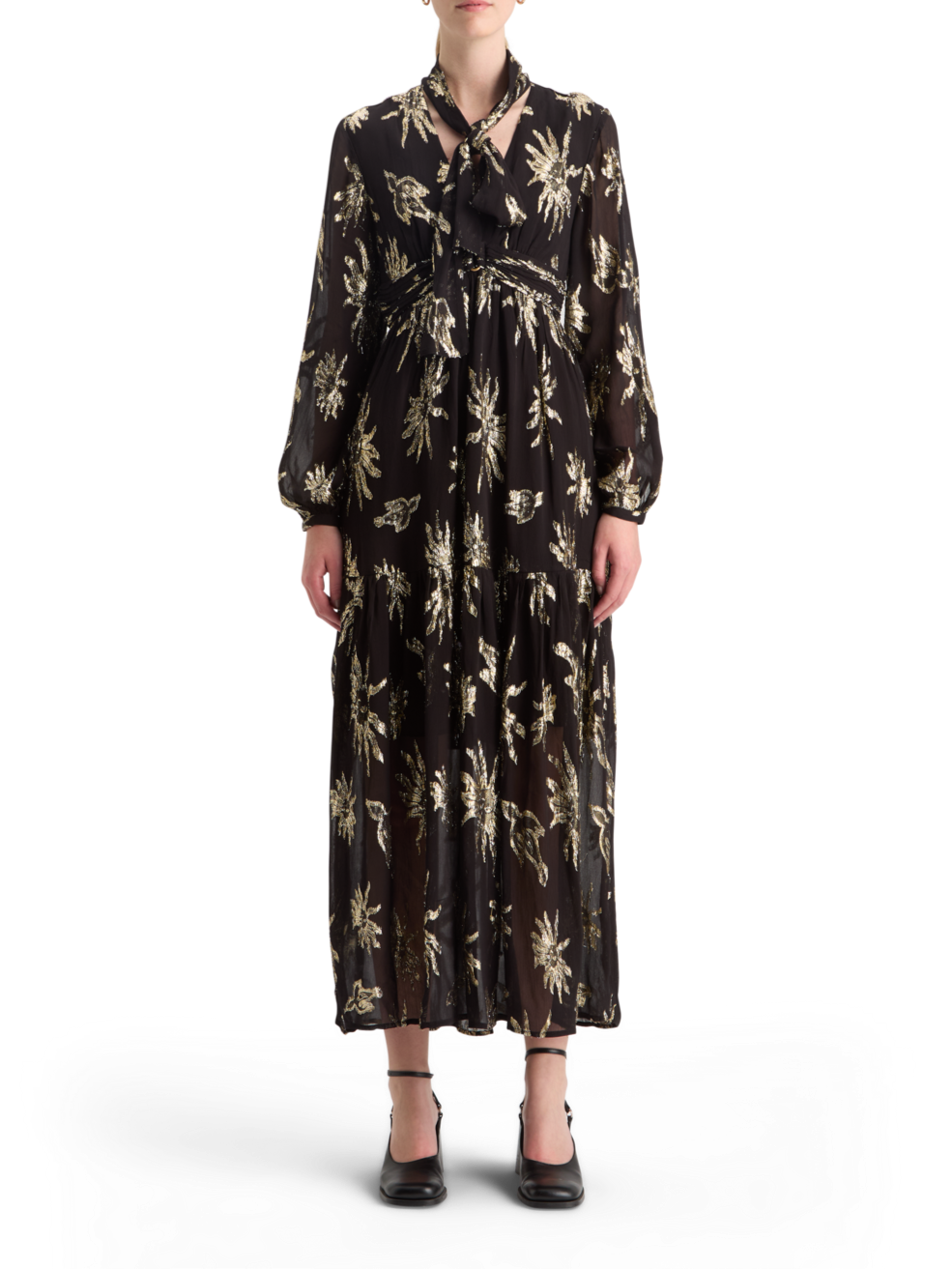 LUREX FIL COUPE MAXI DRESS