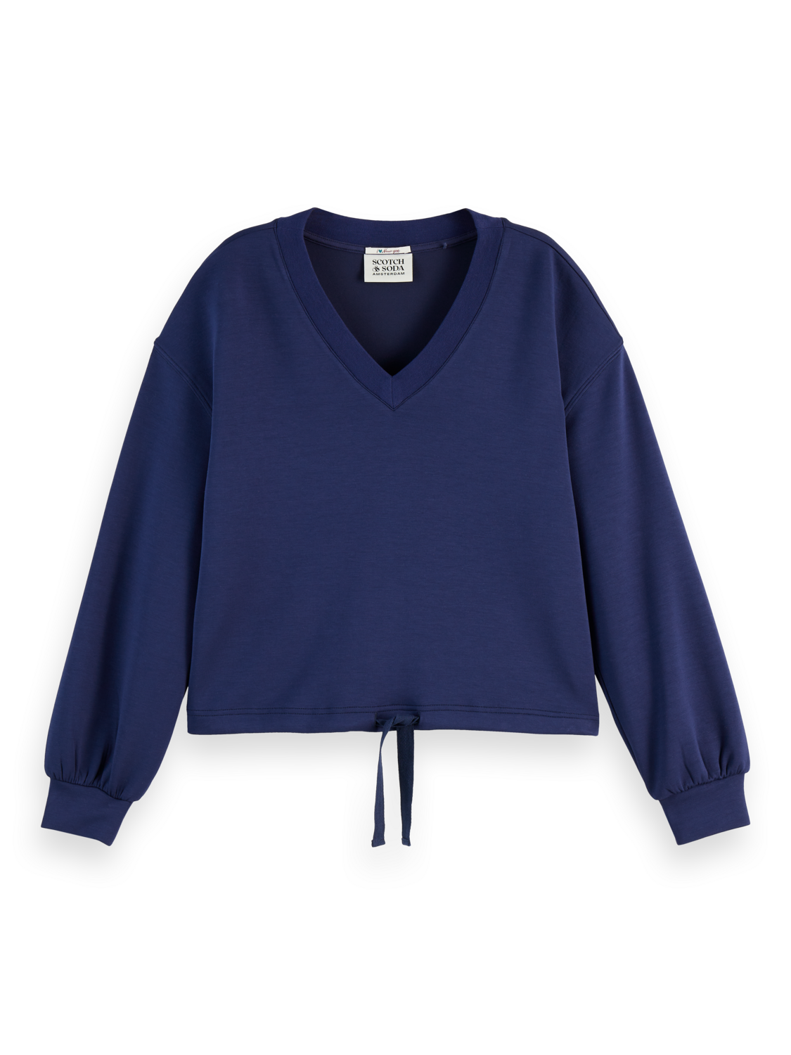 V-neck modal sweatshirt