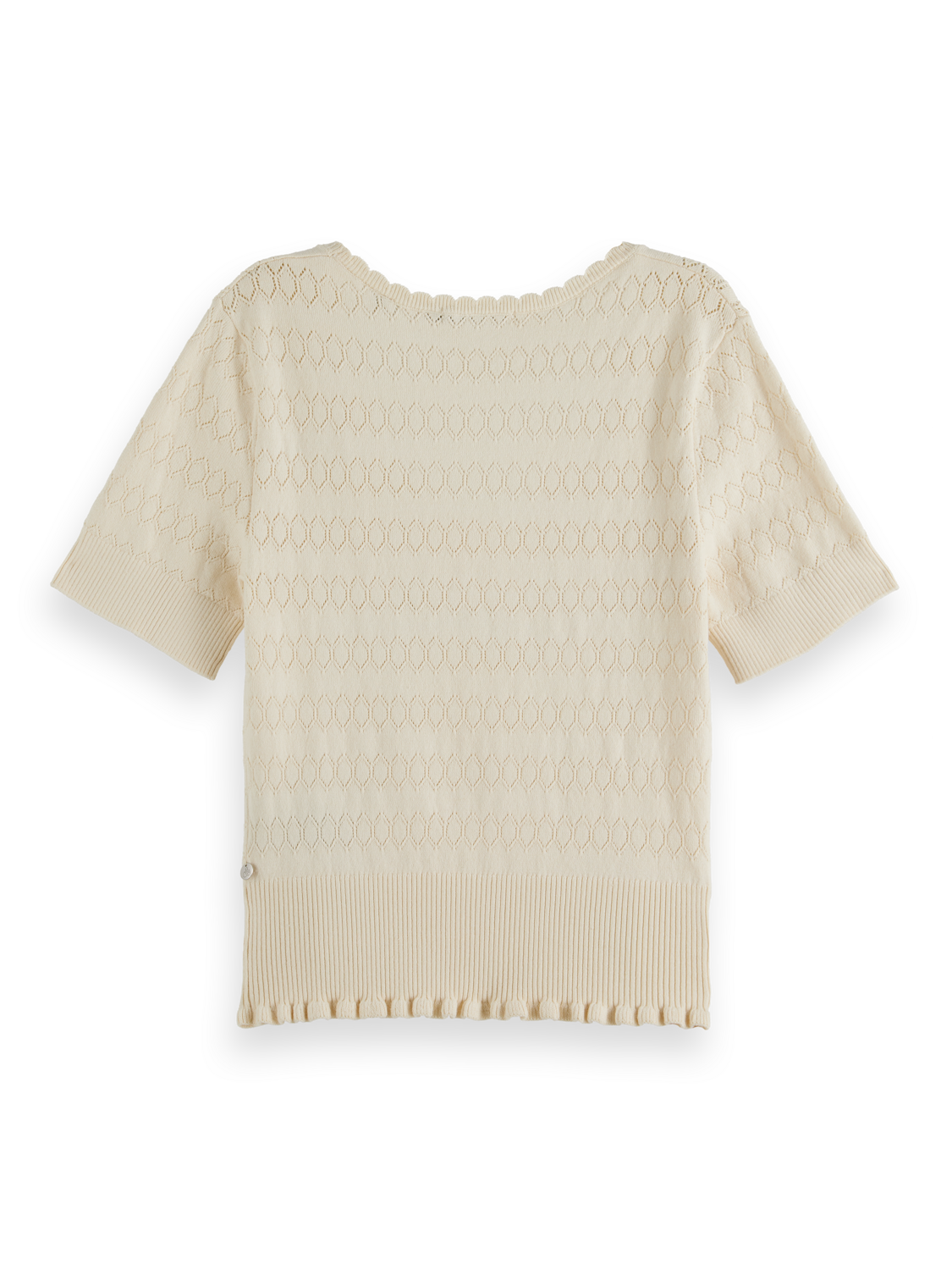 Pointelle stitch knitted tee