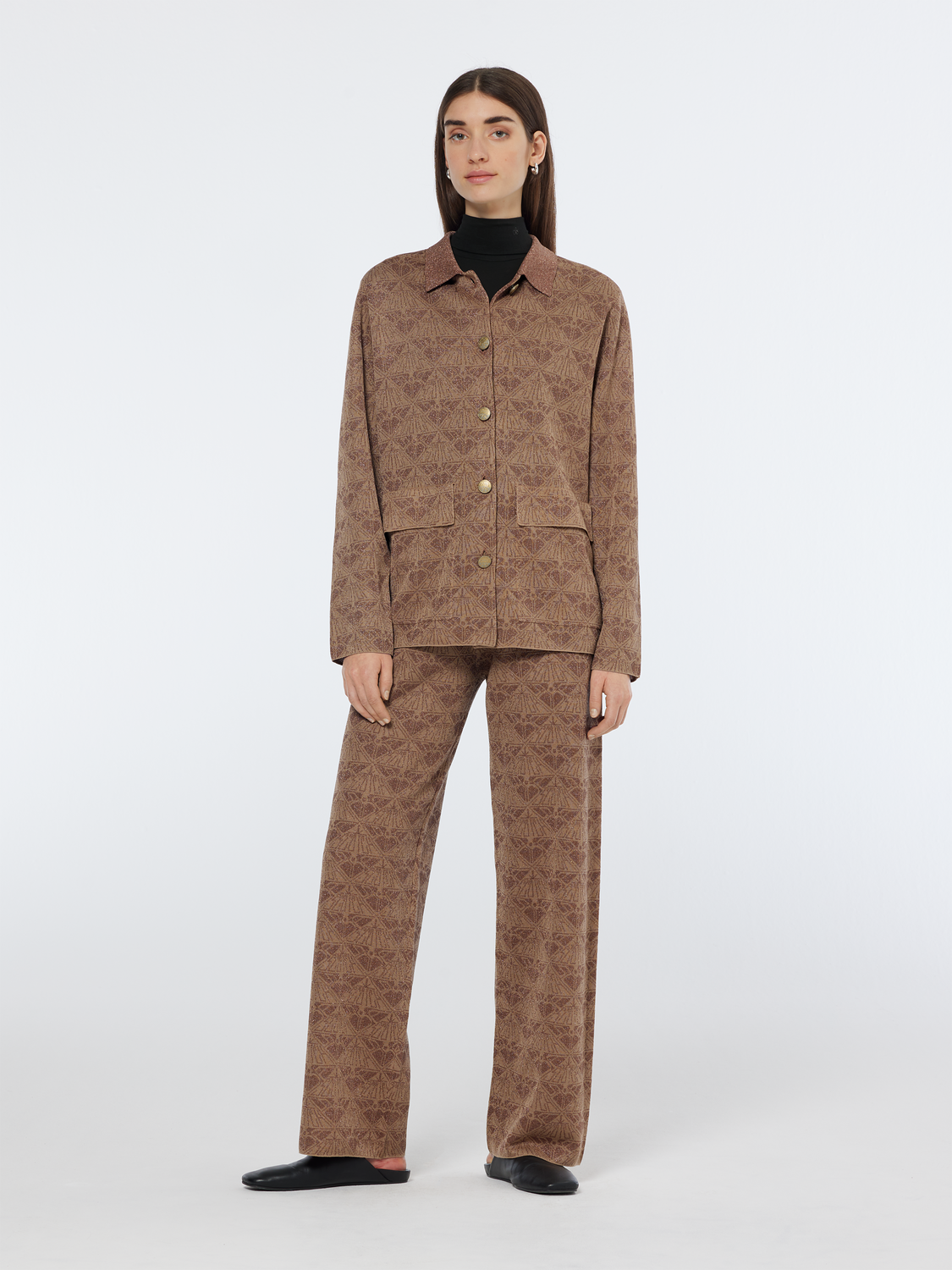 Jacquard knitted jacket