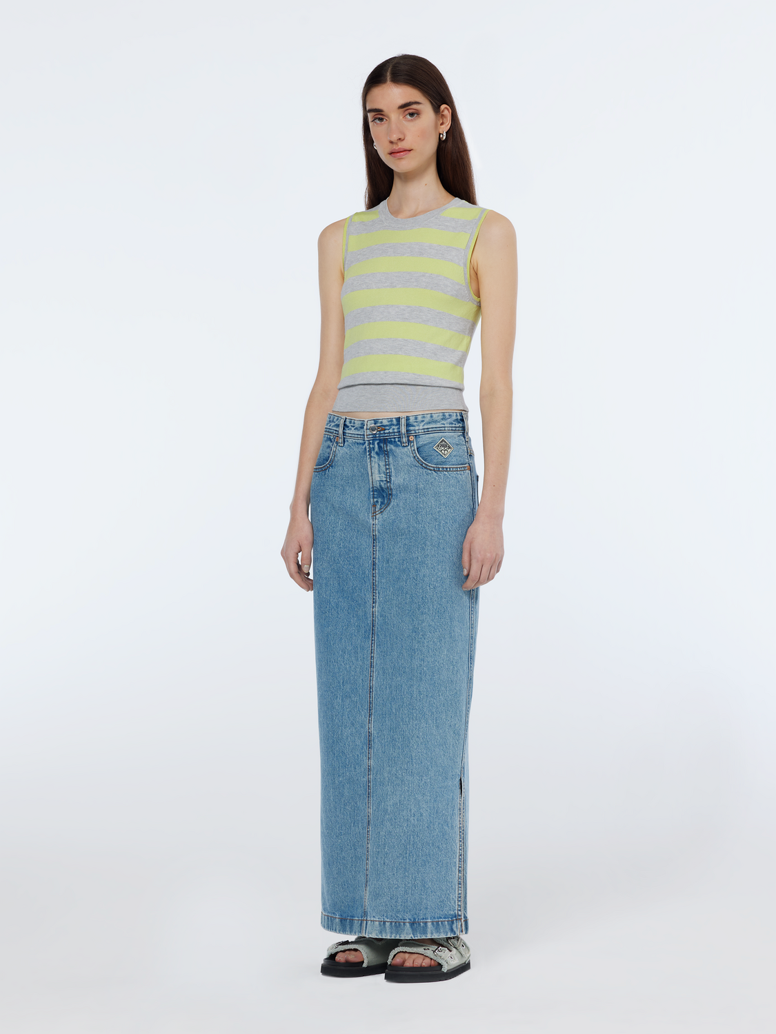 Crew neck relaxed knitted tank