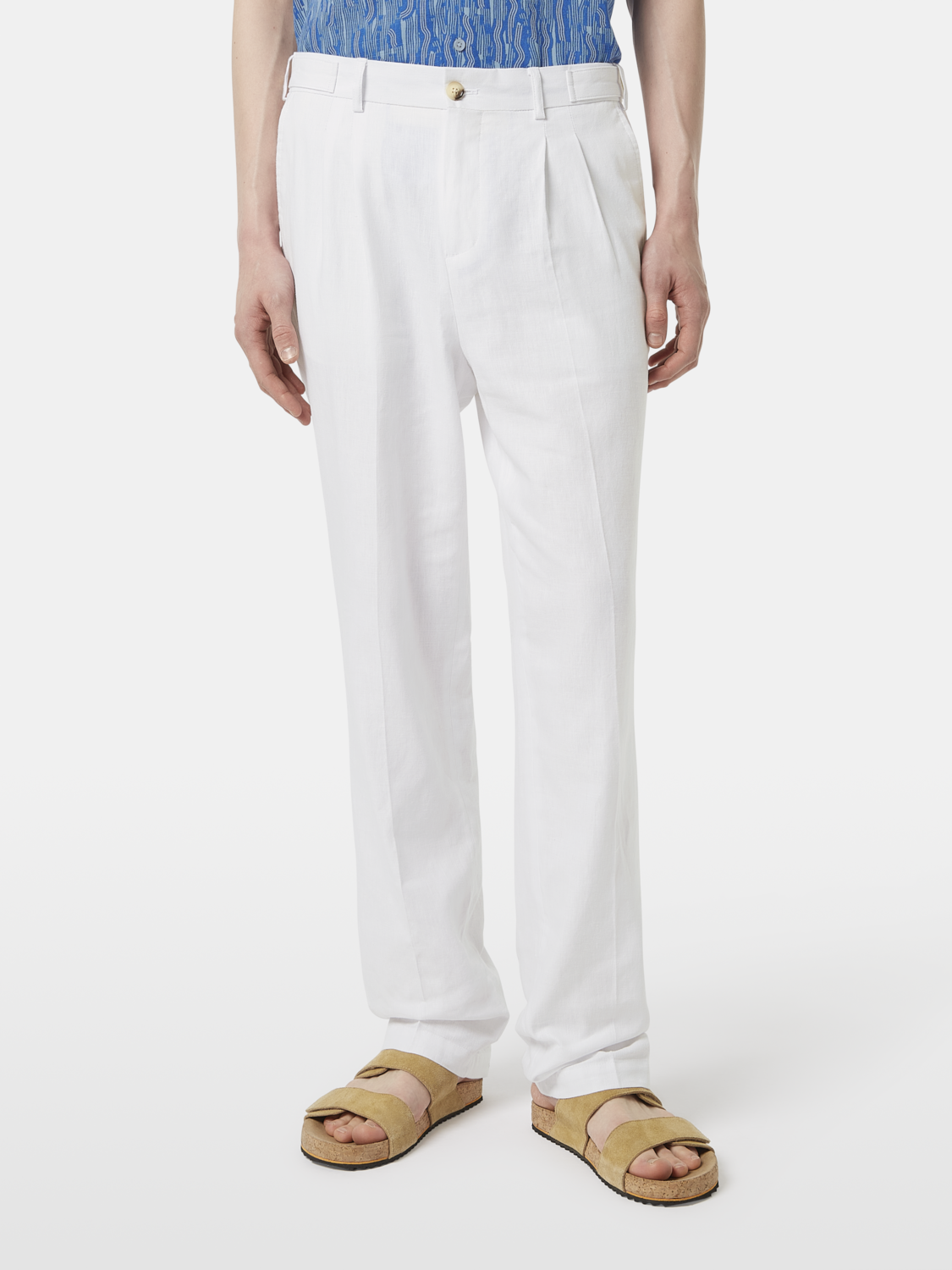 cotton-linen twill chinos