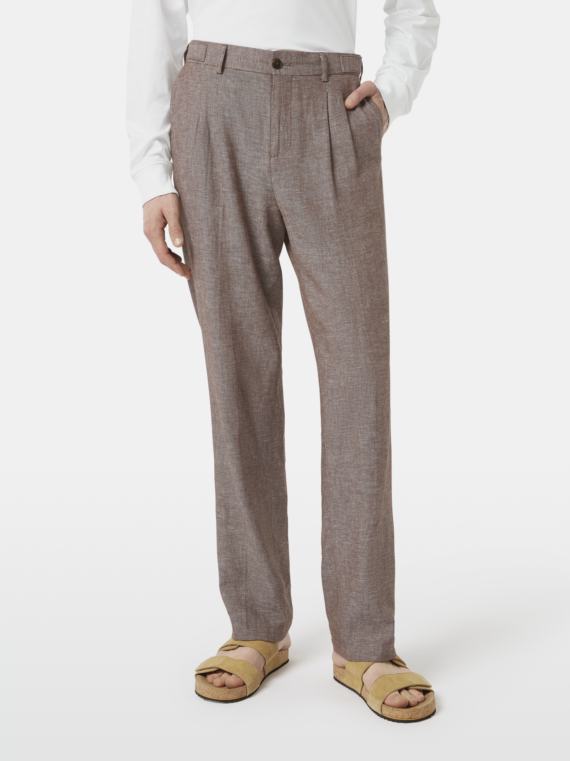 cotton-linen twill chinos