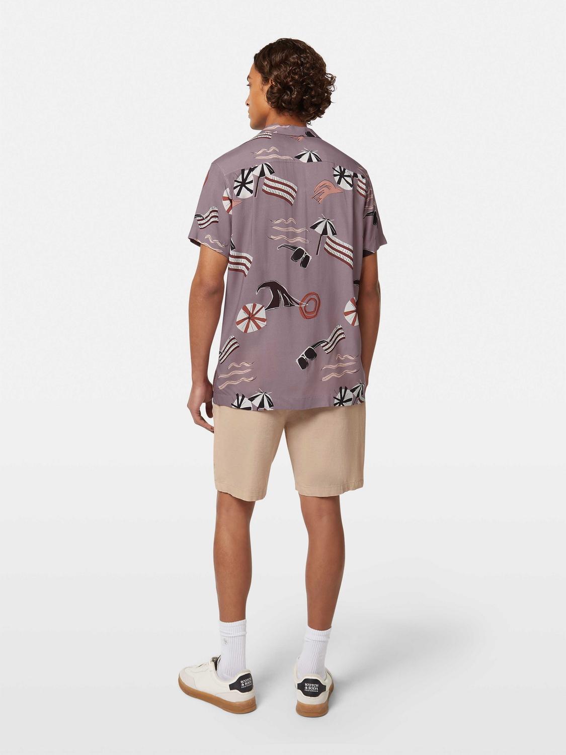 AOP short-sleeved regular fit viscose shirt