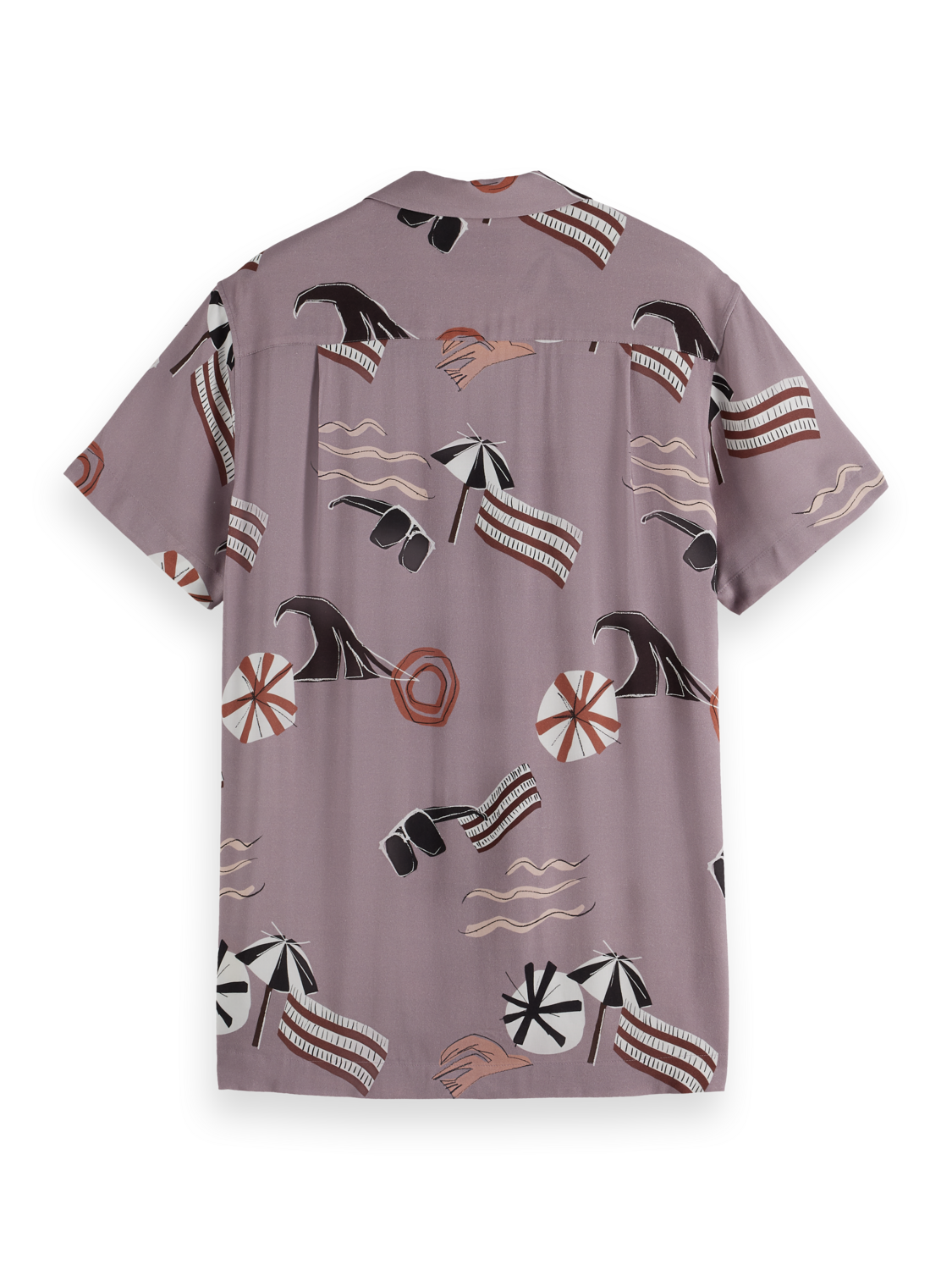 AOP short-sleeved regular fit viscose shirt