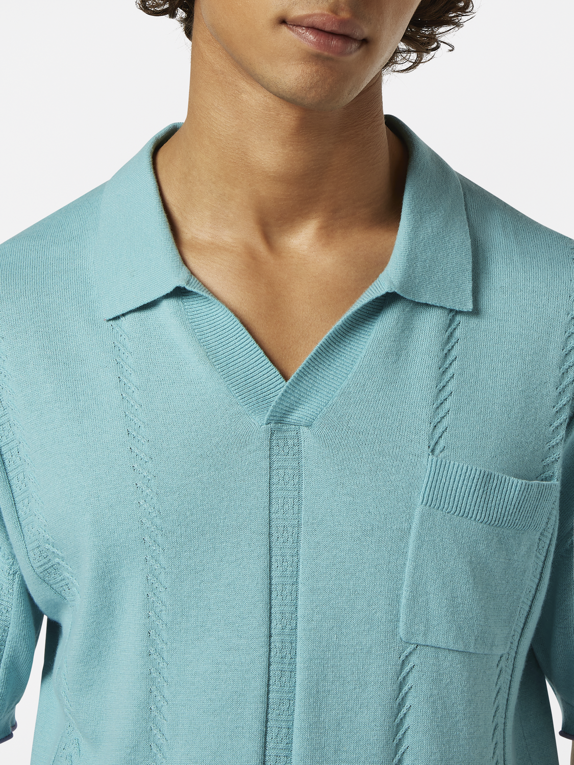 Relaxed fit knitted polo