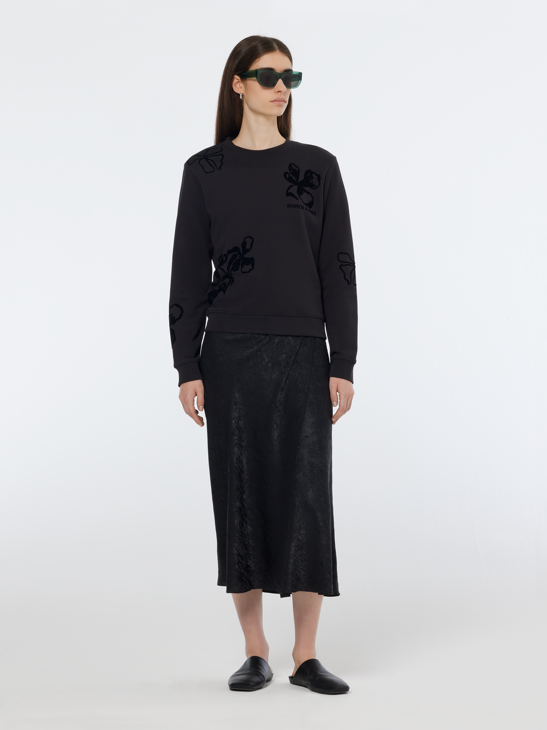 Flock print sweatshirt