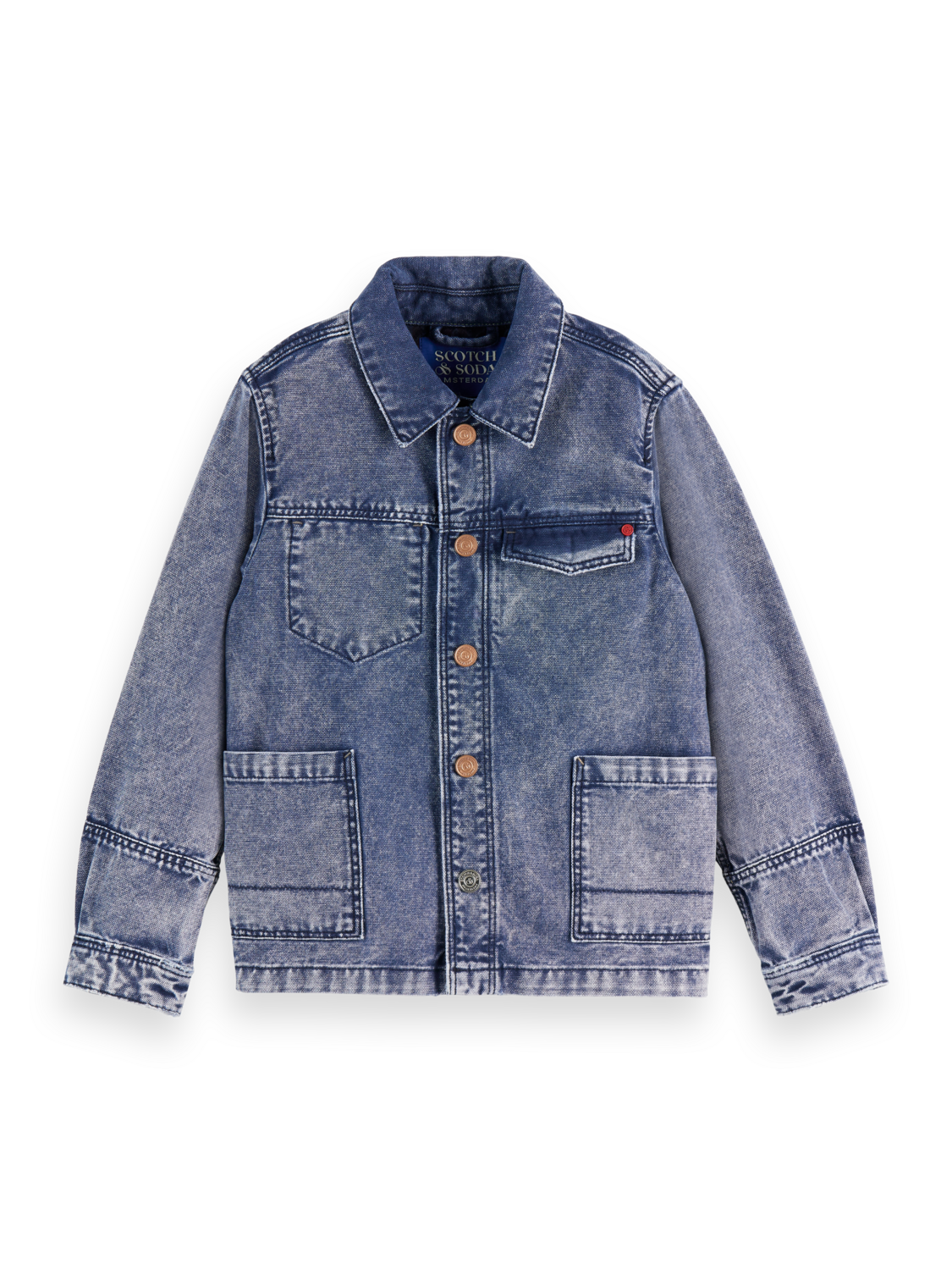 Boys Denim washed canvas workwear jacket