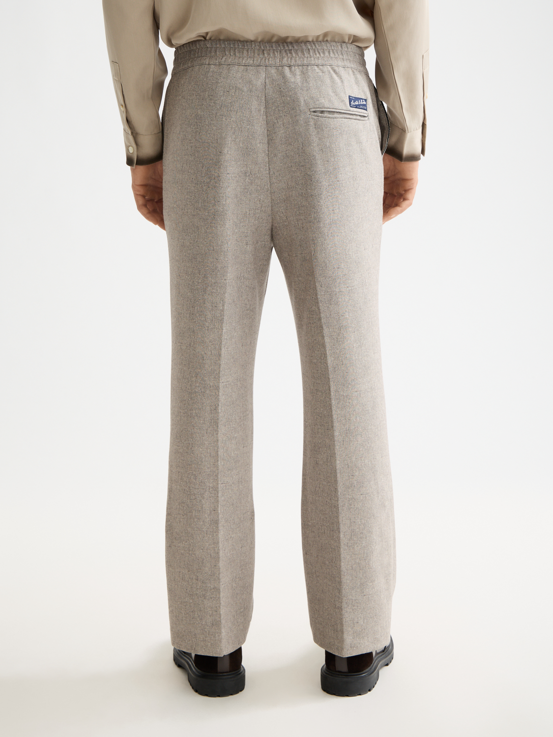 Tailored melange-jersey relaxed straight jogger
