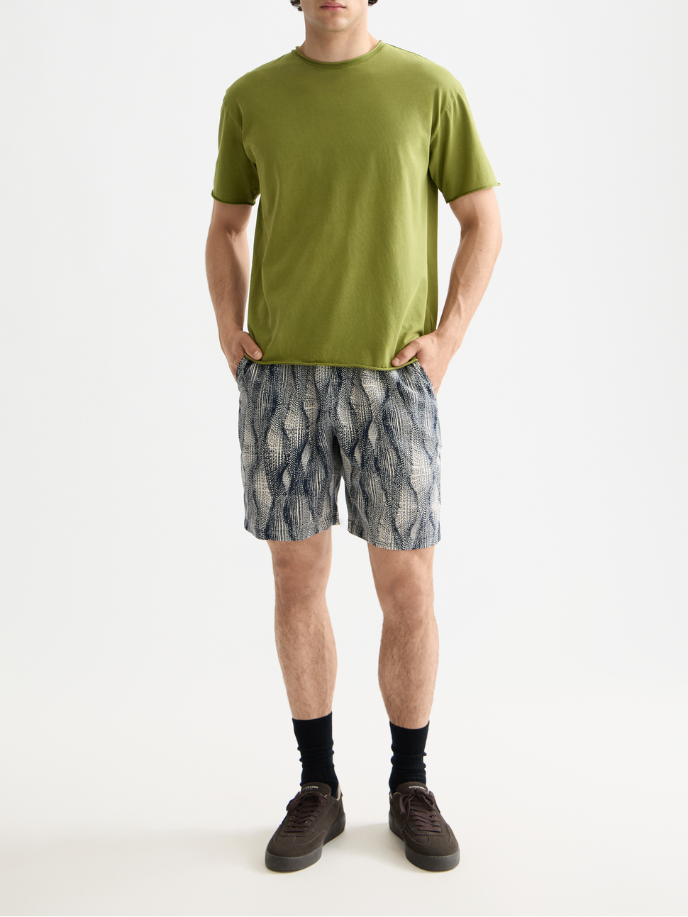Scotch and Soda Mens Fave Bermuda Shorts in Army - FINAL SALE main image 1