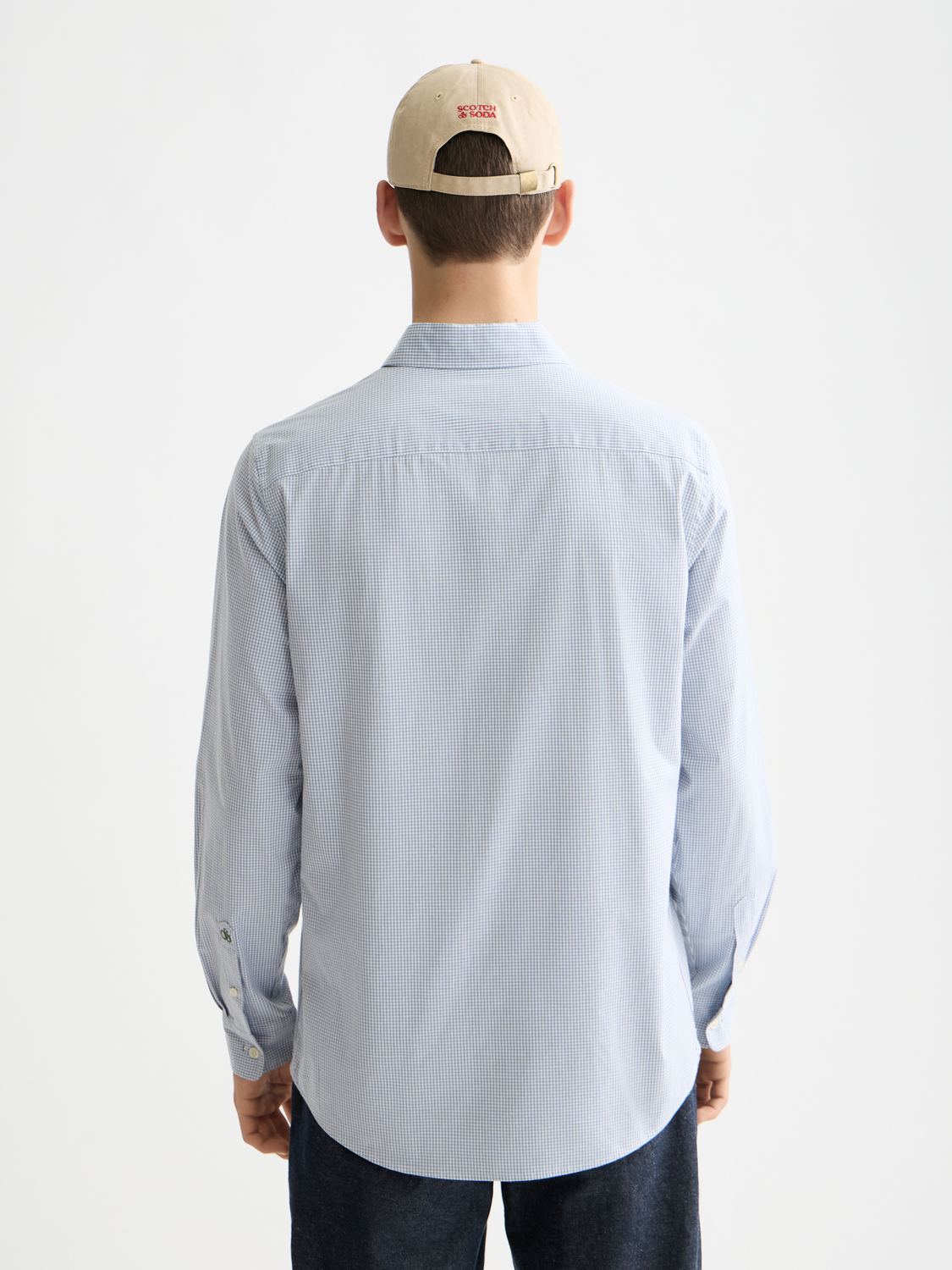 Micro-check poplin shirt