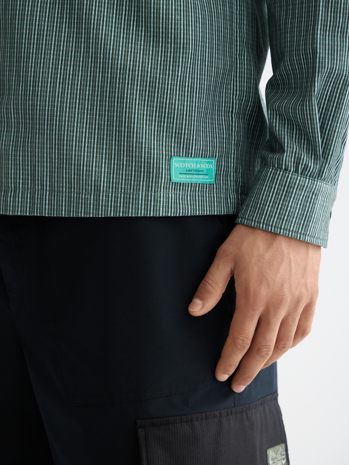 Micro-check structured shirt