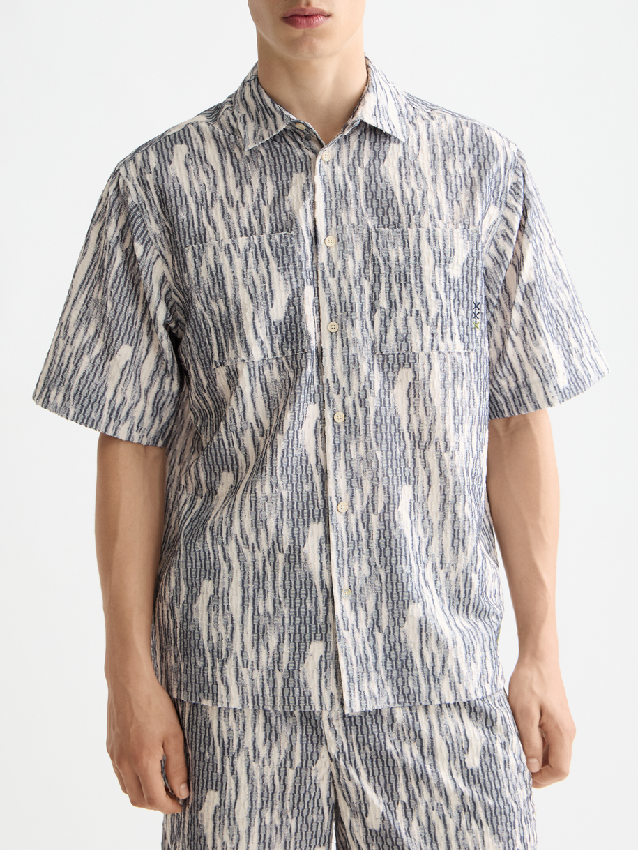 Jacquard short sleeve shirt – Scotch & Soda Amsterdam
