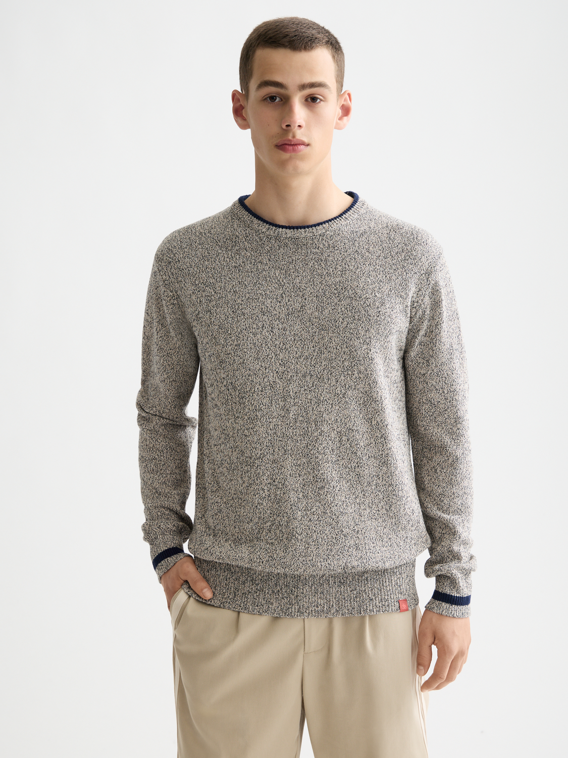 Melange regular crew neck