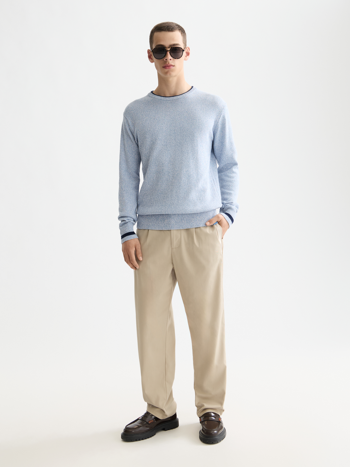 Melange regular crew neck