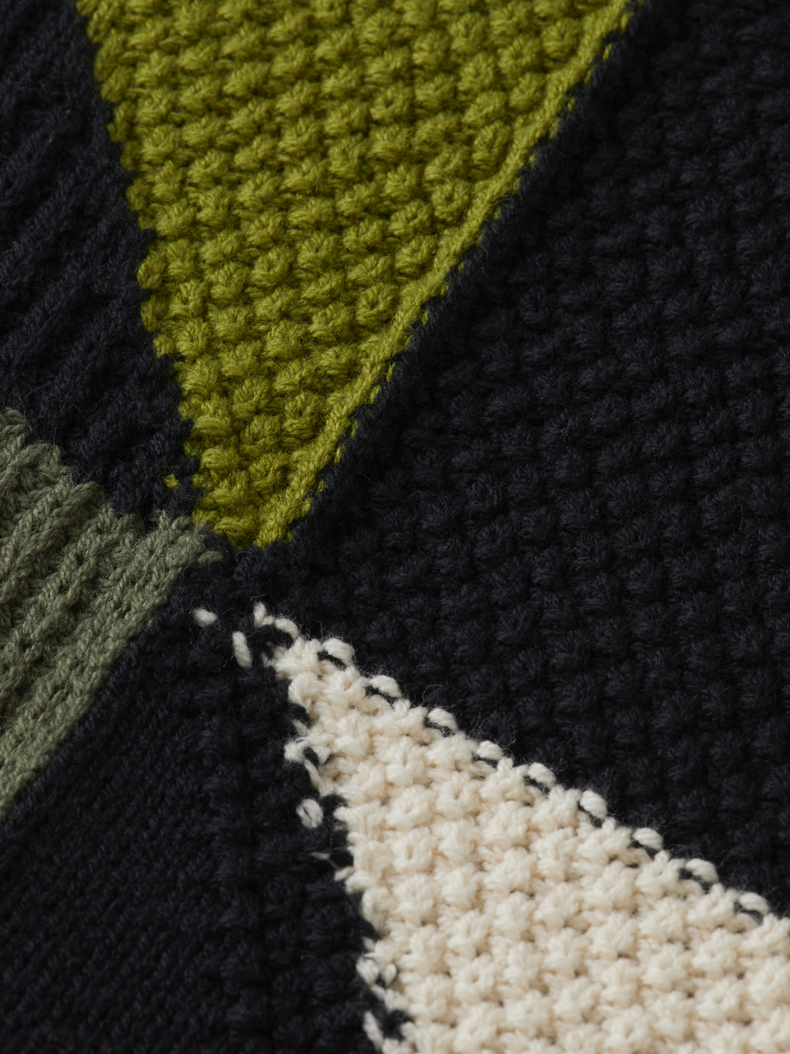 Patch work long sleeve polo