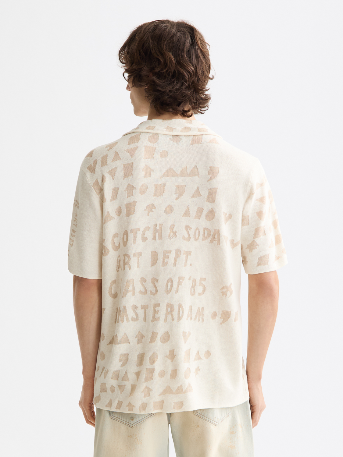Jacquard knitted shirt