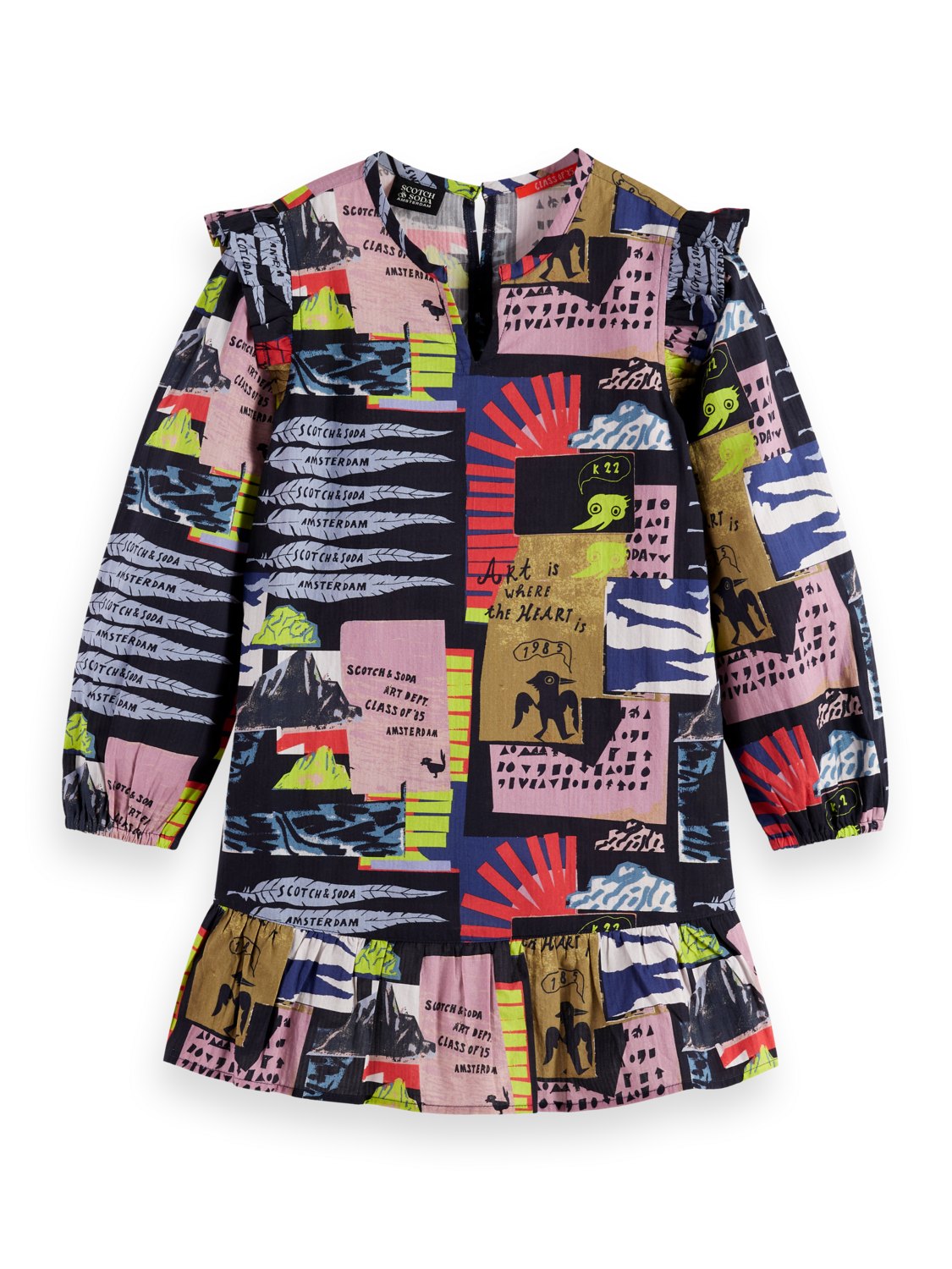 Girls printed seersucker dress