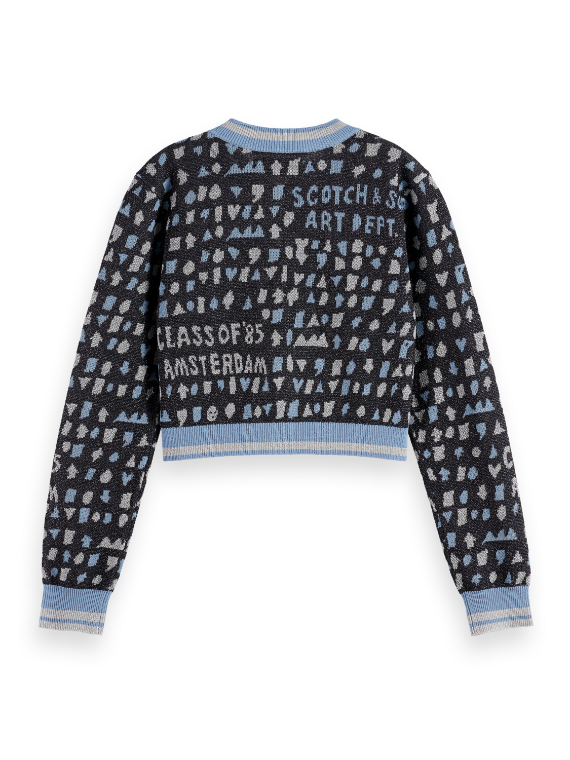 Girls Slim cropped jacquard cardigan
