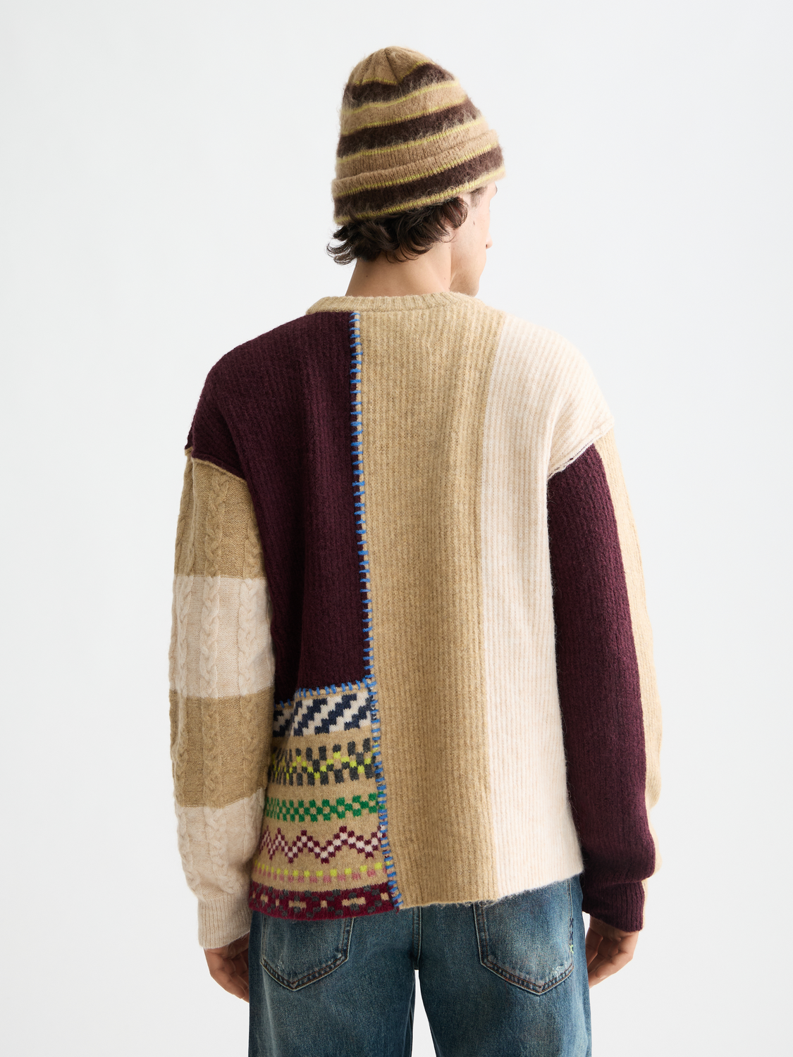 Loose Fit Patchwork Pullover