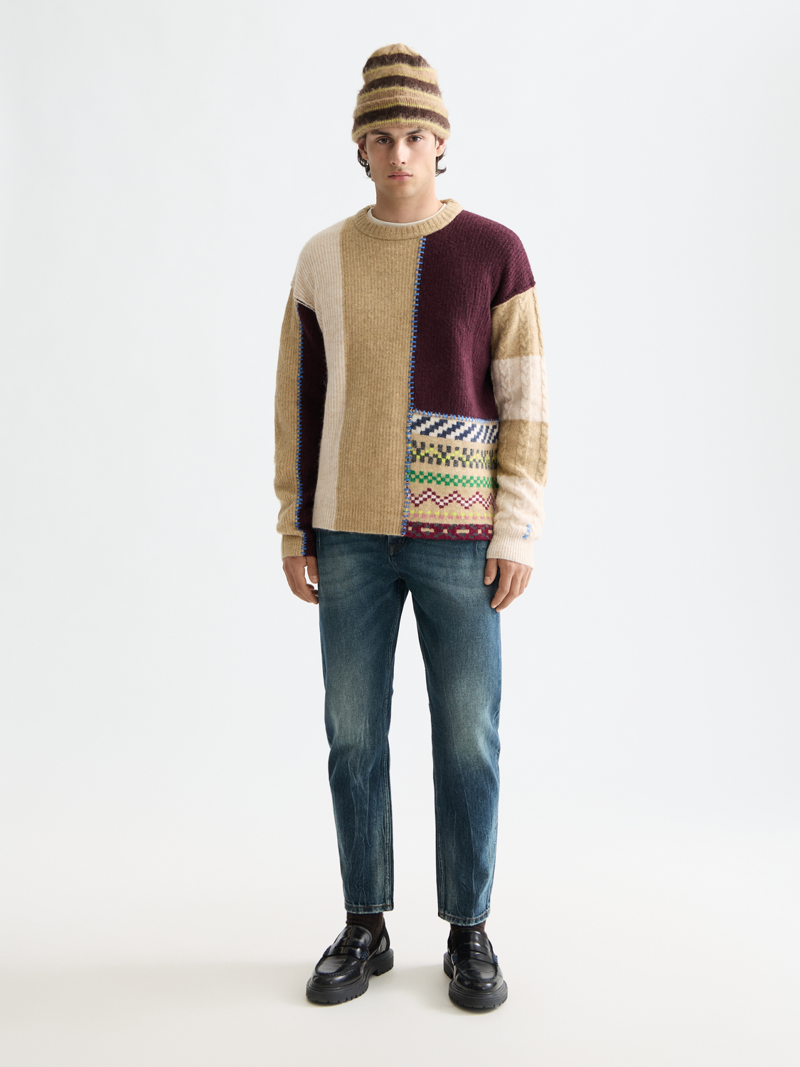 Loose Fit Patchwork Pullover
