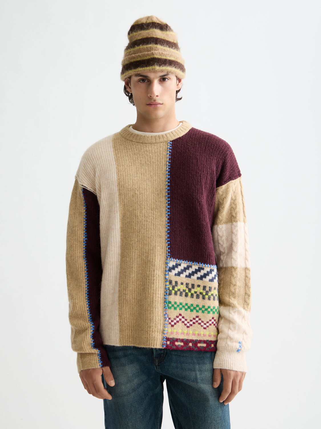 Loose Patchwork Pullover