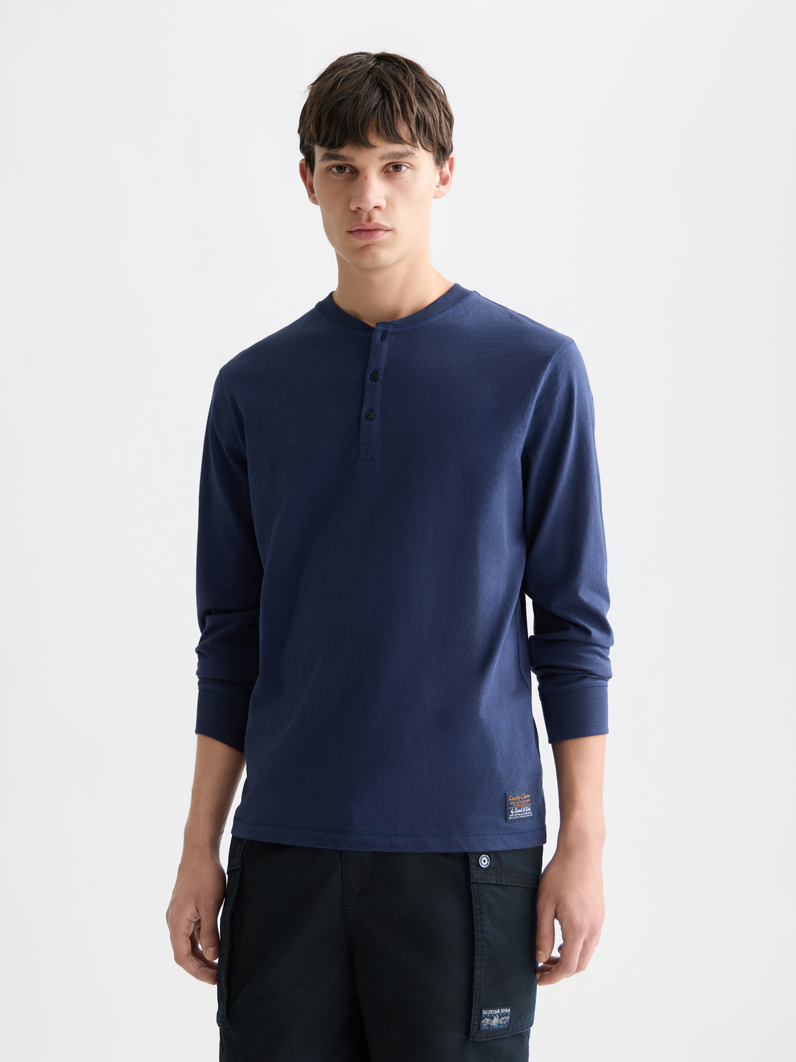 トップス Henleyneck Soft Tops Henley long sleeve top – Scotch & Soda Amsterdam