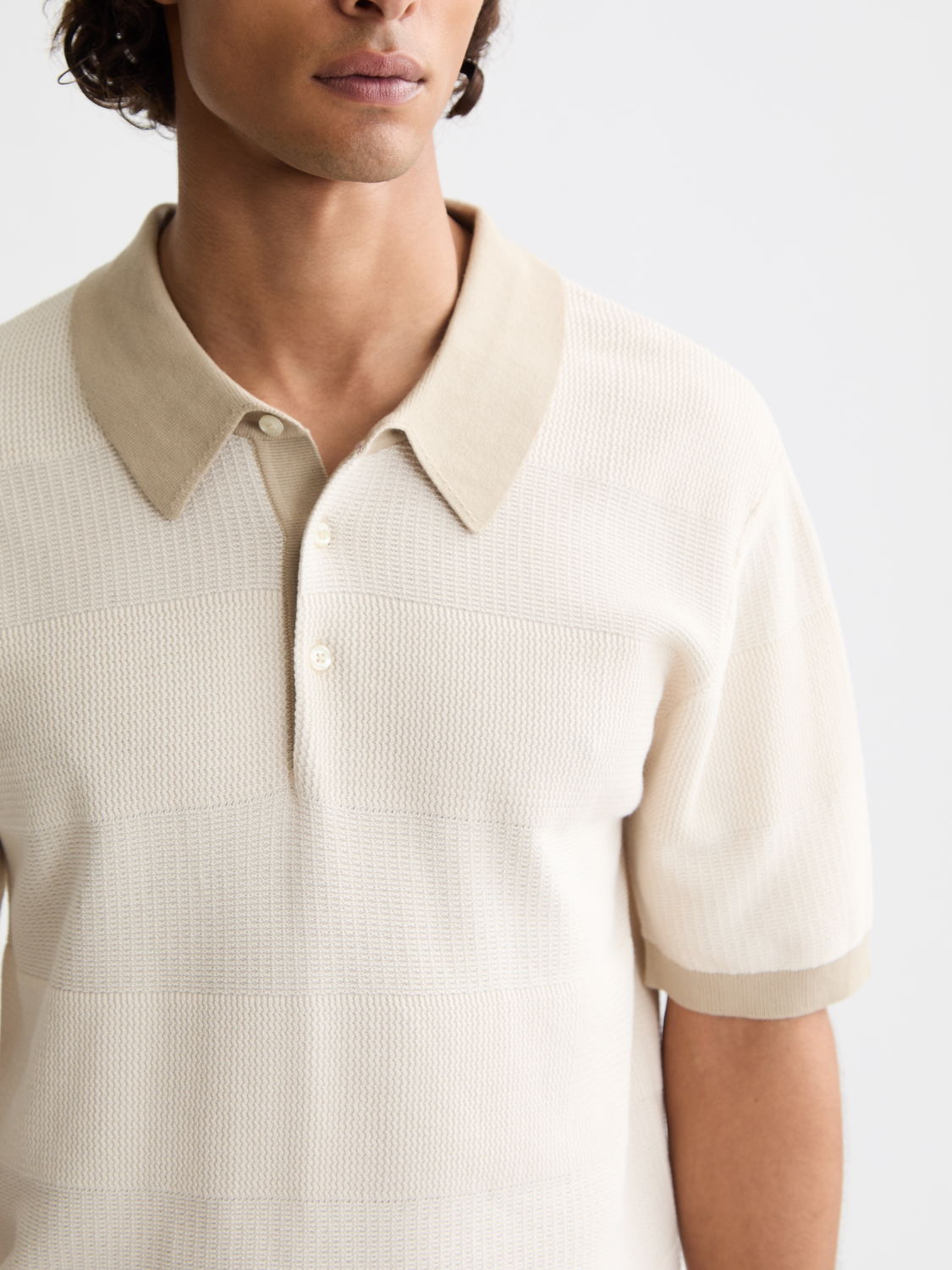 Knitted striped polo