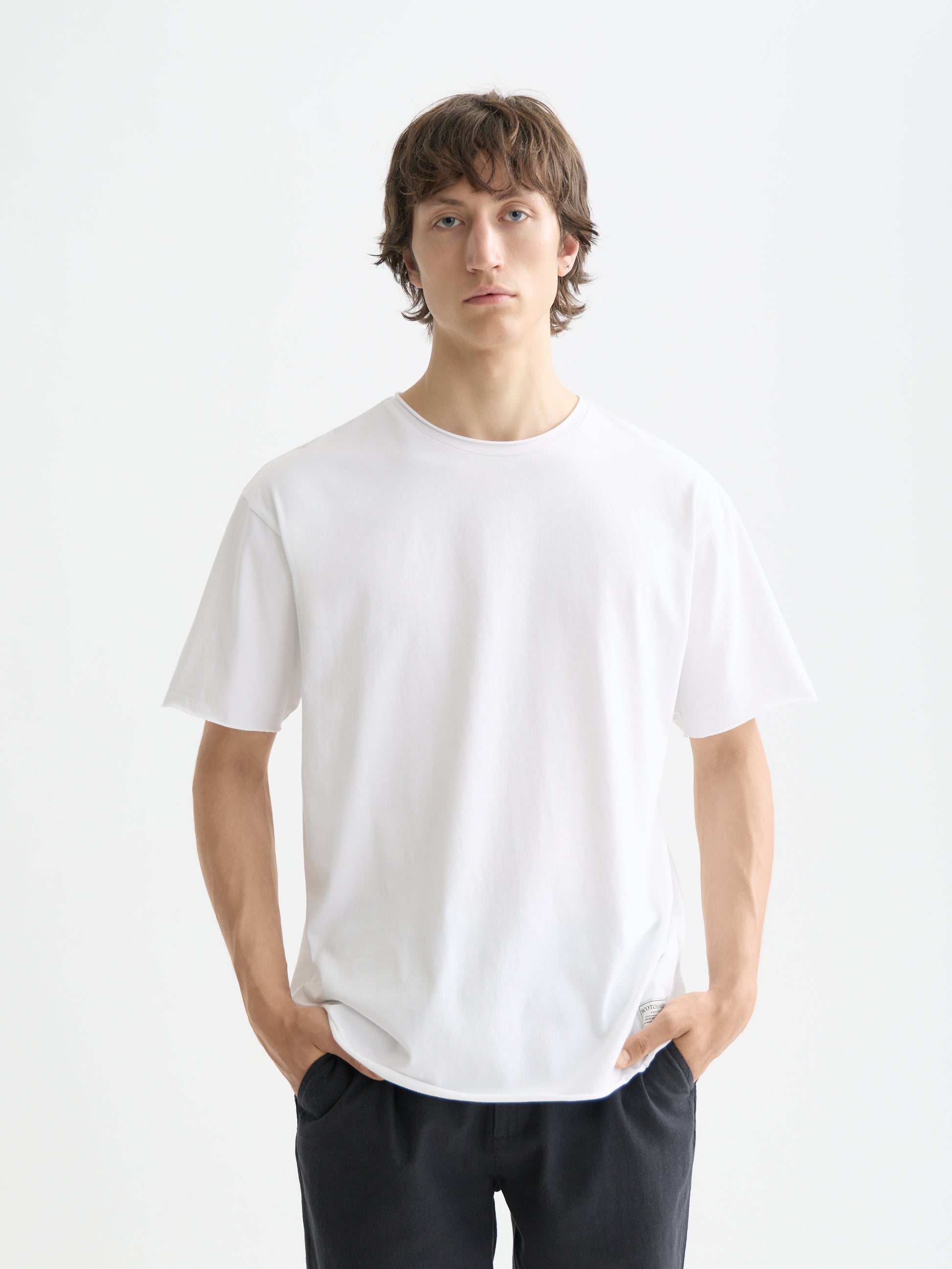 CORE raw-edged relaxed-fit garment-dyed T-shirt