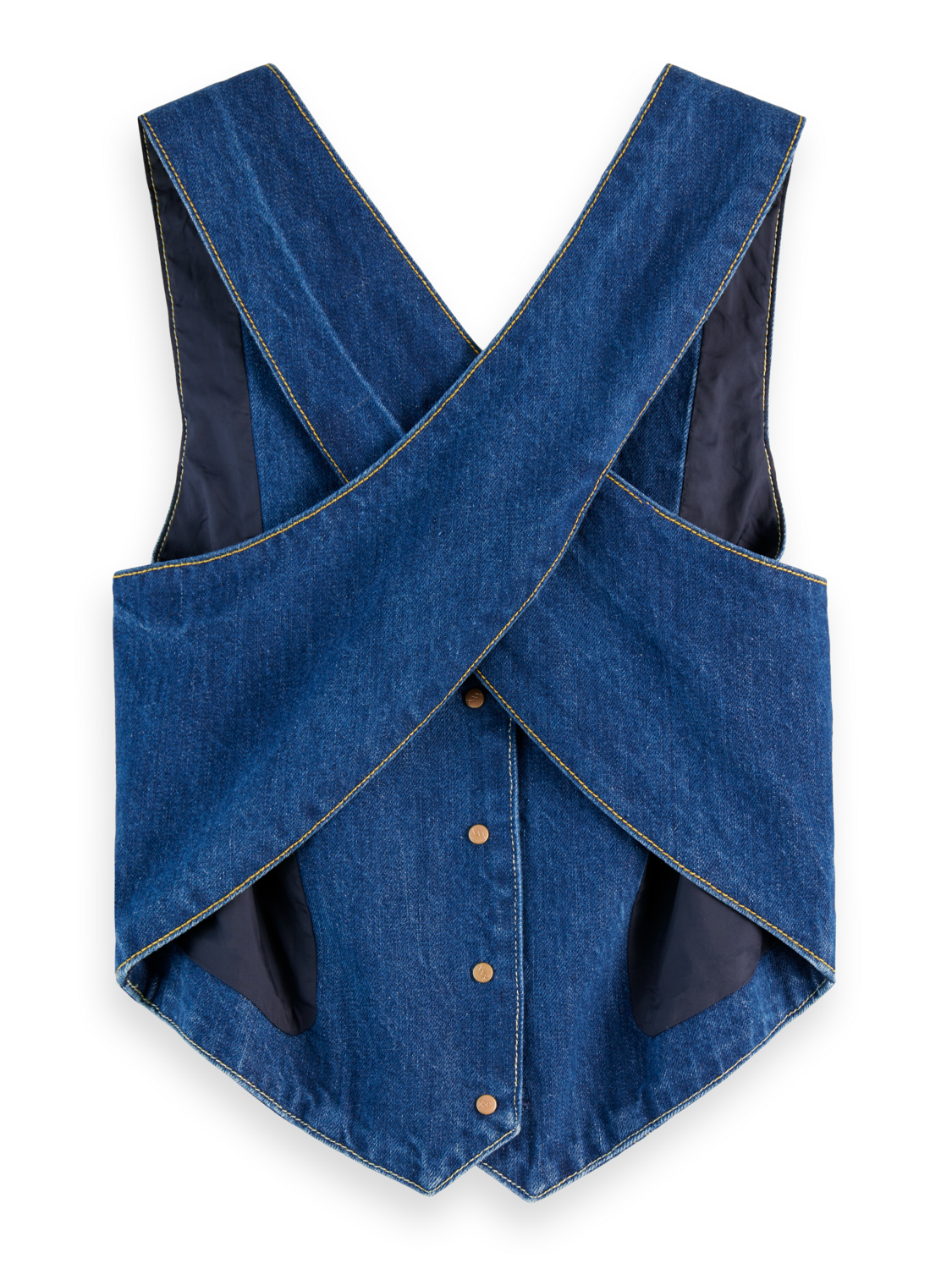 Fitted denim waistcoat