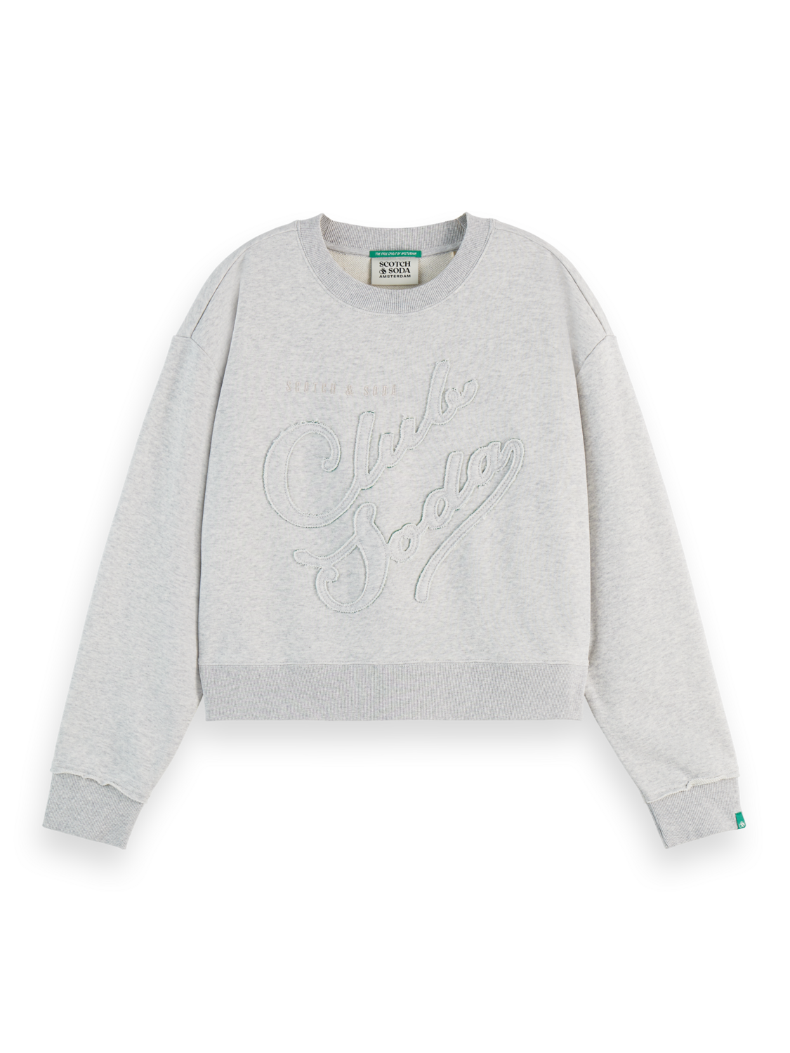 Applique artwork loose sweater
