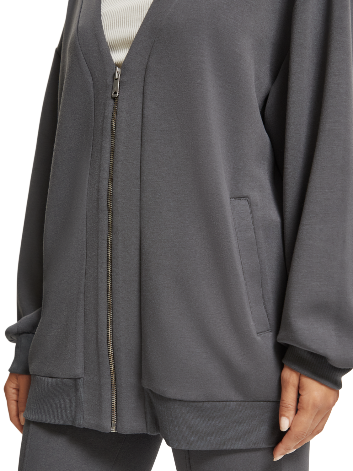 OVERSIZED JERSEY BOMBER JACKET