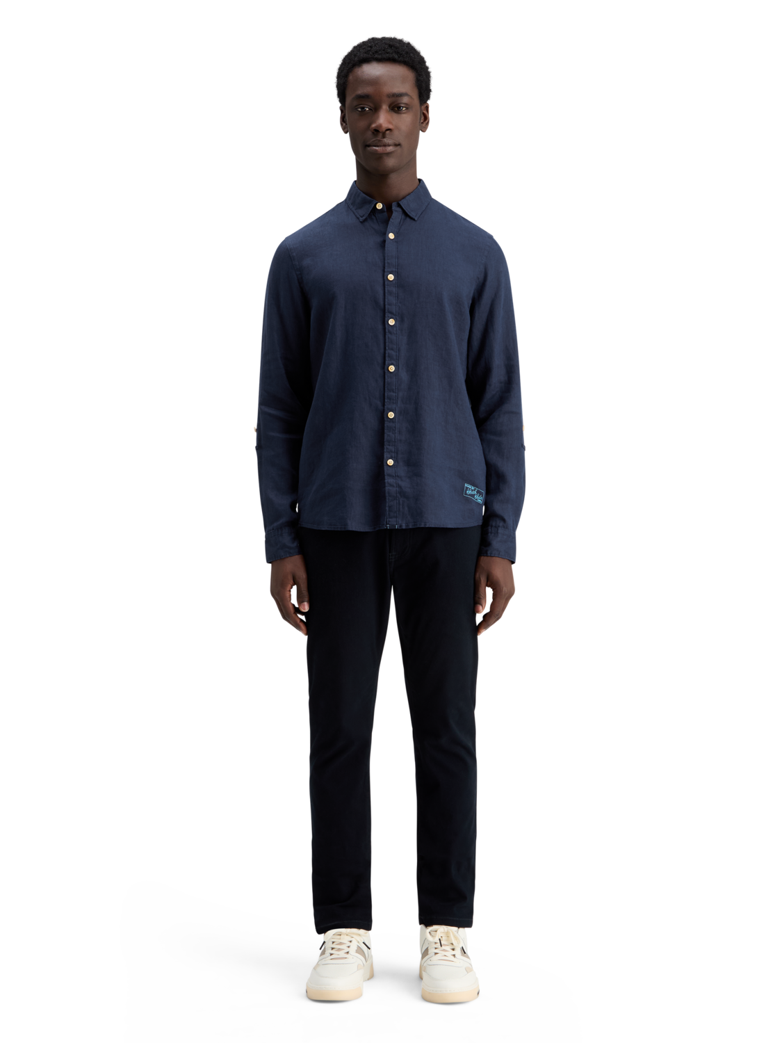 LINEN SHIRT WITH ROLL-UP