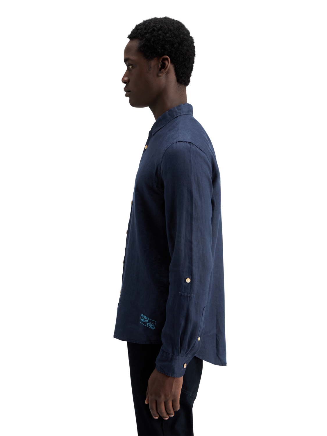 LINEN SHIRT WITH ROLL-UP