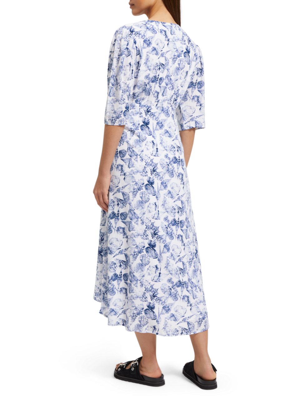 MIDI WRAP DRESS WITH KNOT DETAIL