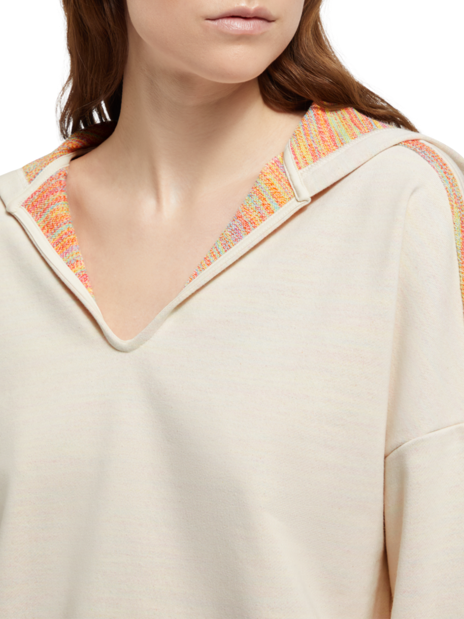 SLOUCHY FIT SHOULDER DETAIL HOODIE