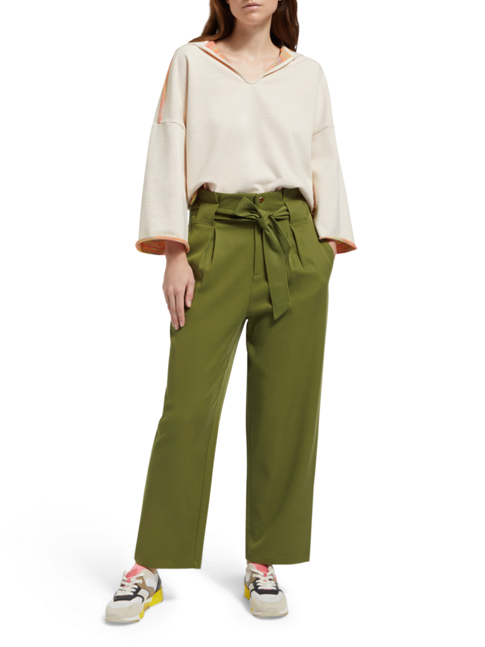 SLOUCHY FIT SHOULDER DETAIL HOODIE