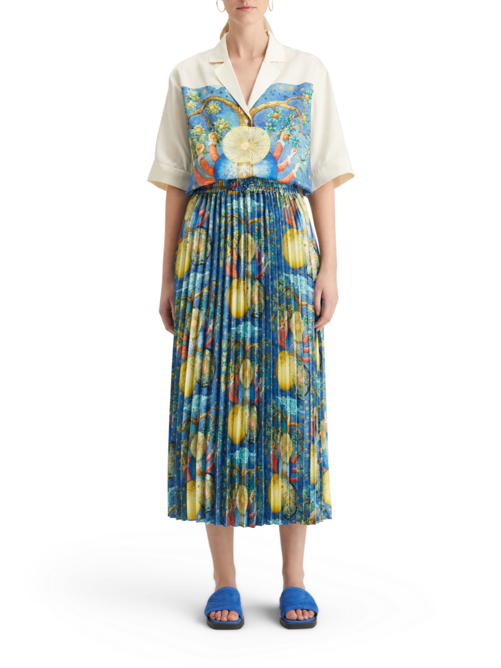 PLEATED PRINTED SKIRT