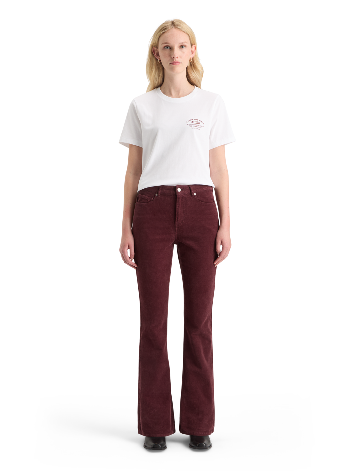 THE CHARM CLASSIC FLARED JEANS IN COLOURED STRETCH CORDUROY