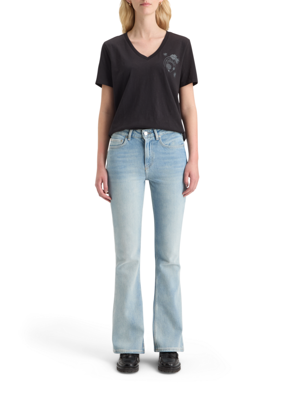 SLUB V-NECK REGULAR FIT T-SHIRT
