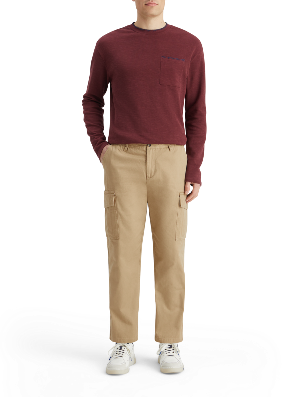 LOOSE TAPERED COTTON-TWILL CARGO PANT