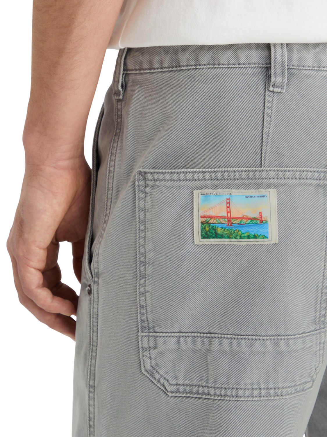 VERVE - ACID WASHED COTTON-BLEND WORKER PANT