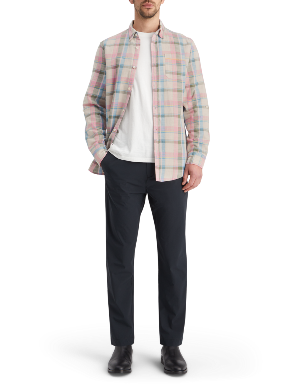 YARN DYE CHECK ROLL UP SHIRT