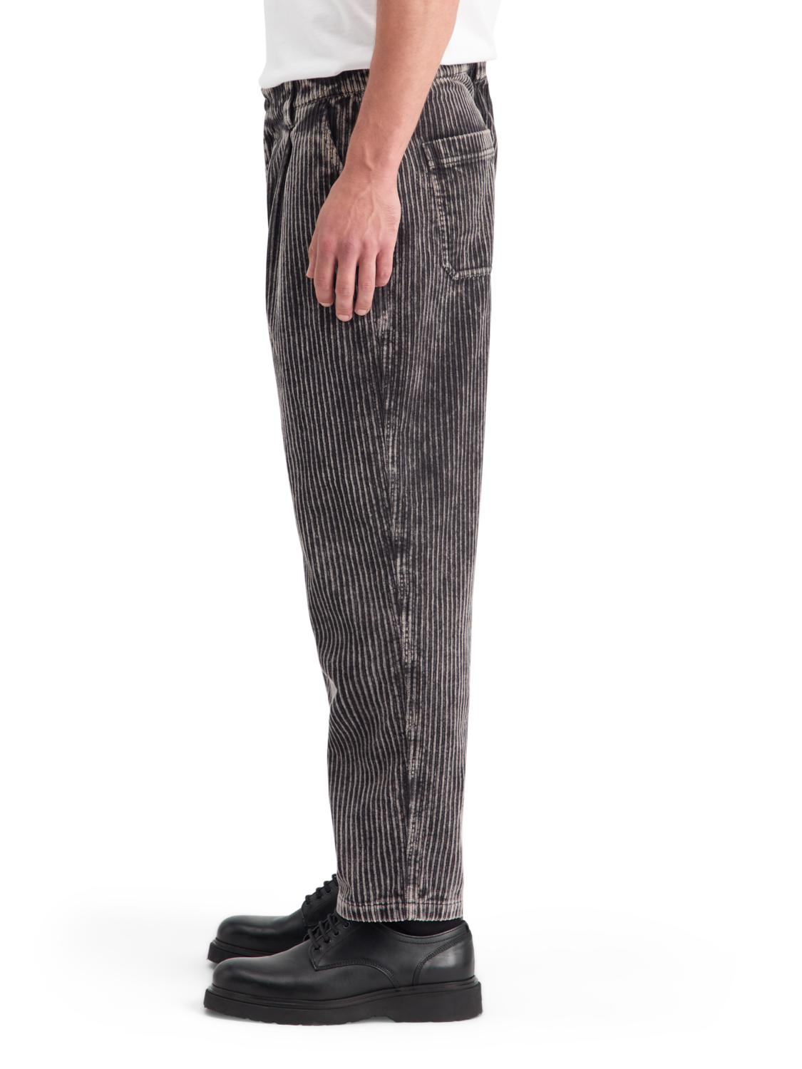 LOOSE TAPERED PLEATED WASHED CORDUROY CHINO