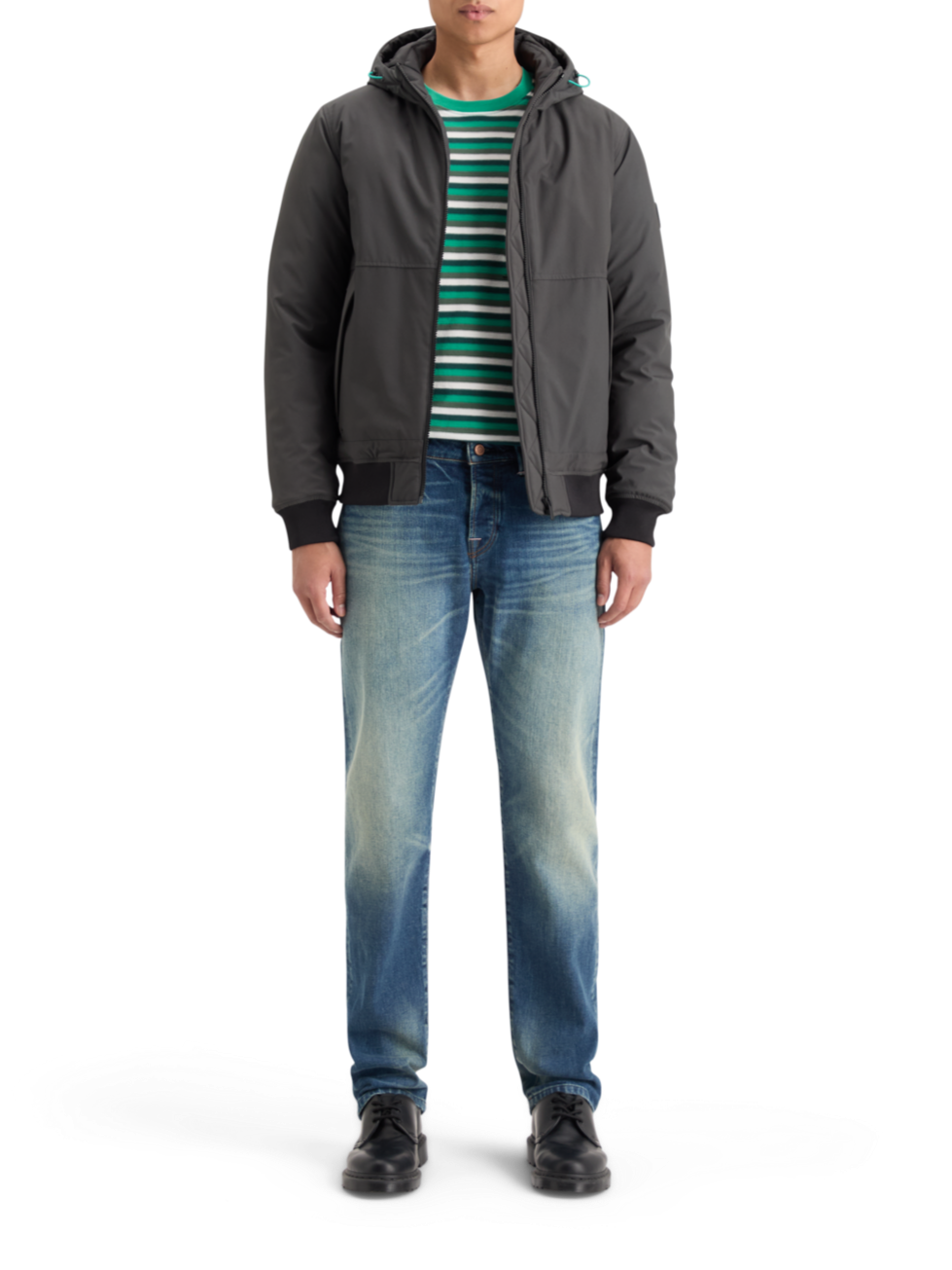 RELAXED FIT STRUCTURE STRIPE T-SHIRT