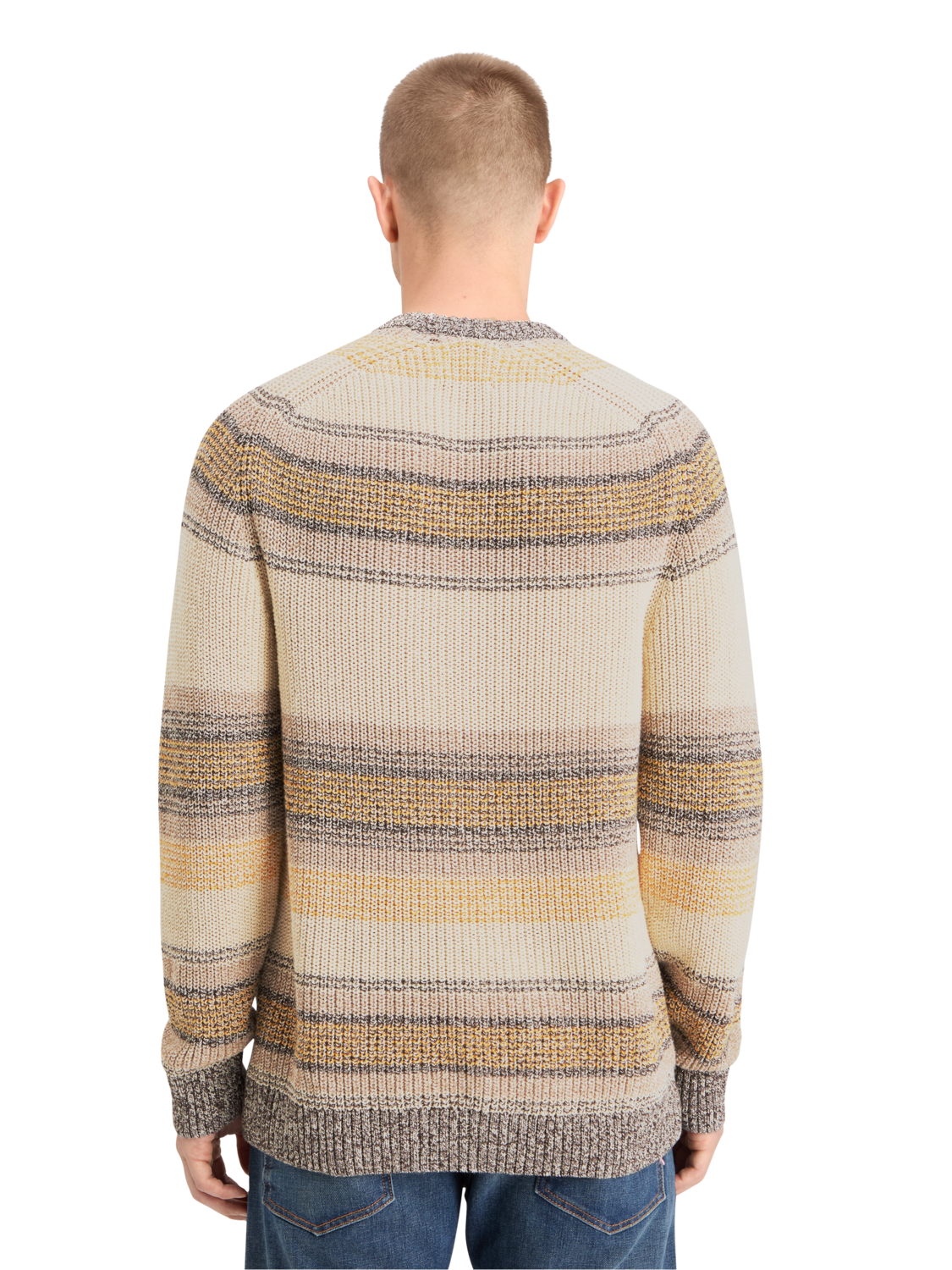 GRADIENT COTTON STRIPES SWEATER