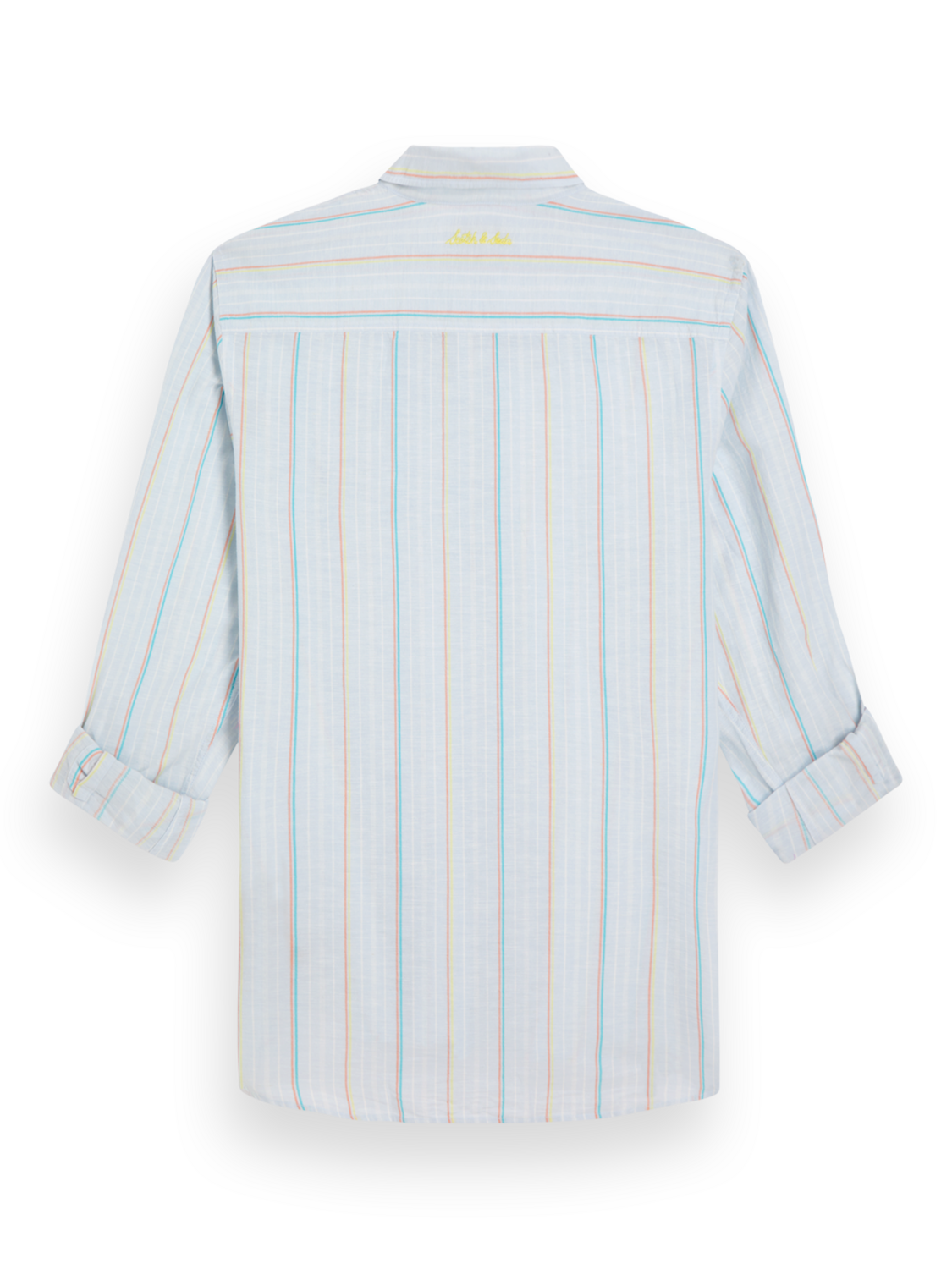 REGULAR FIT YARN-DYED STRIPE COTTON LINEN SHIRT