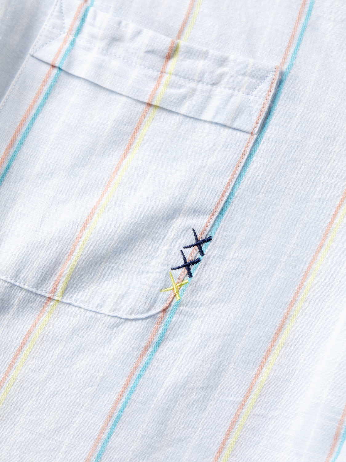 REGULAR FIT YARN-DYED STRIPE COTTON LINEN SHIRT