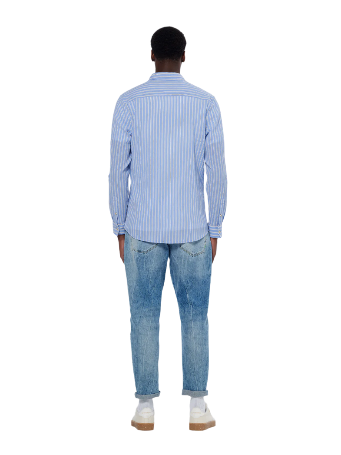 Regular crinkle striped shirt