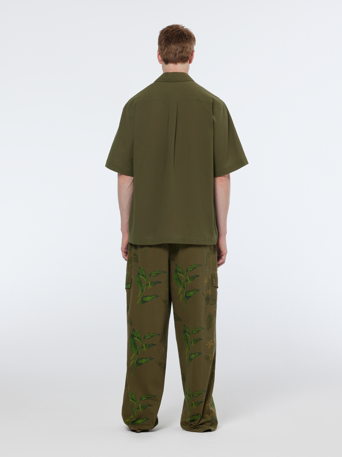 Relaxed fit short sleeve seersucker shirt